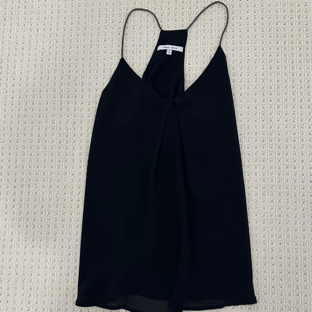 Naked Zebra Black Camisole Blouse